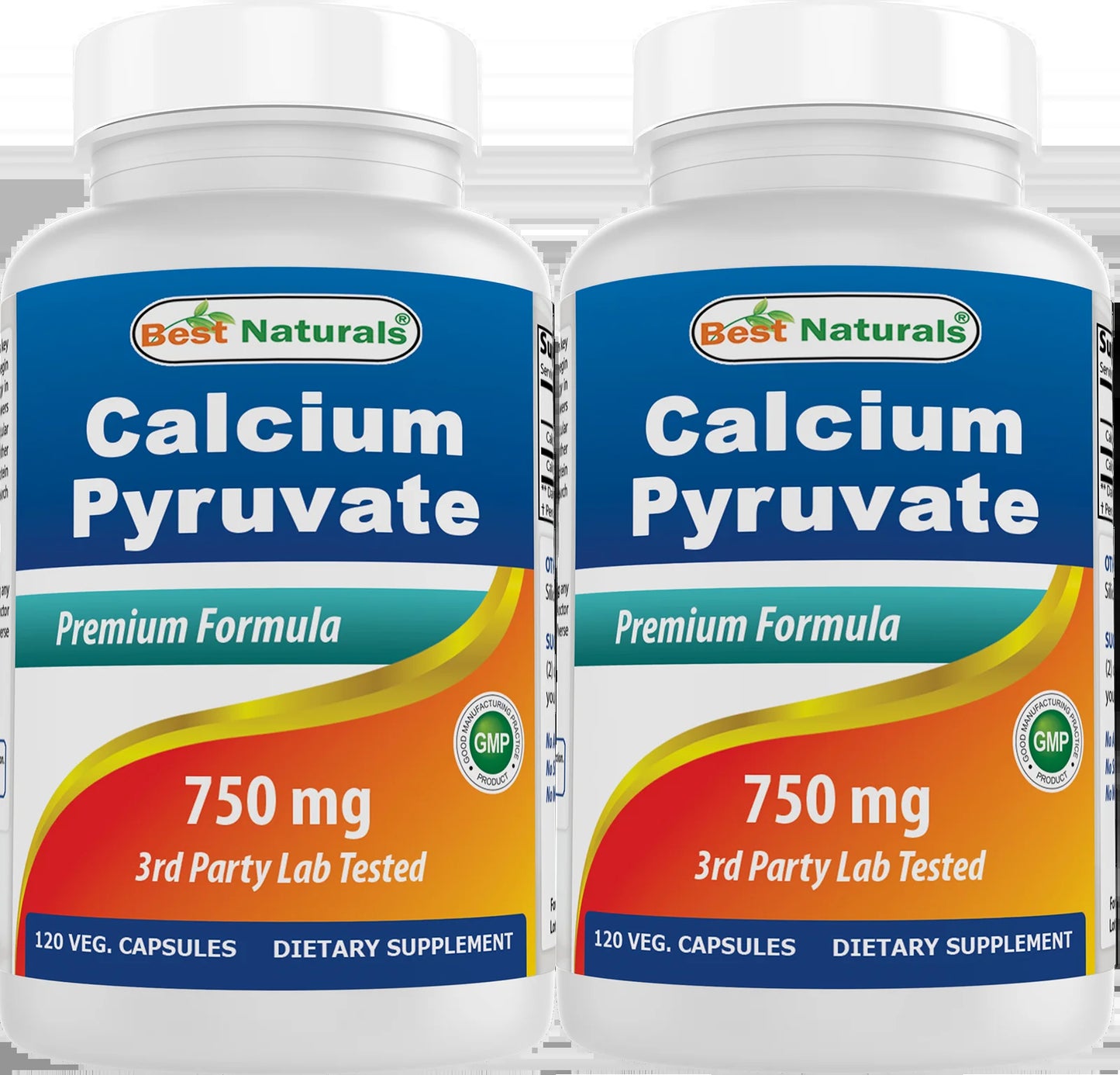2 Pack Calcium Pyruvate 750 Mg 120 Capsules
