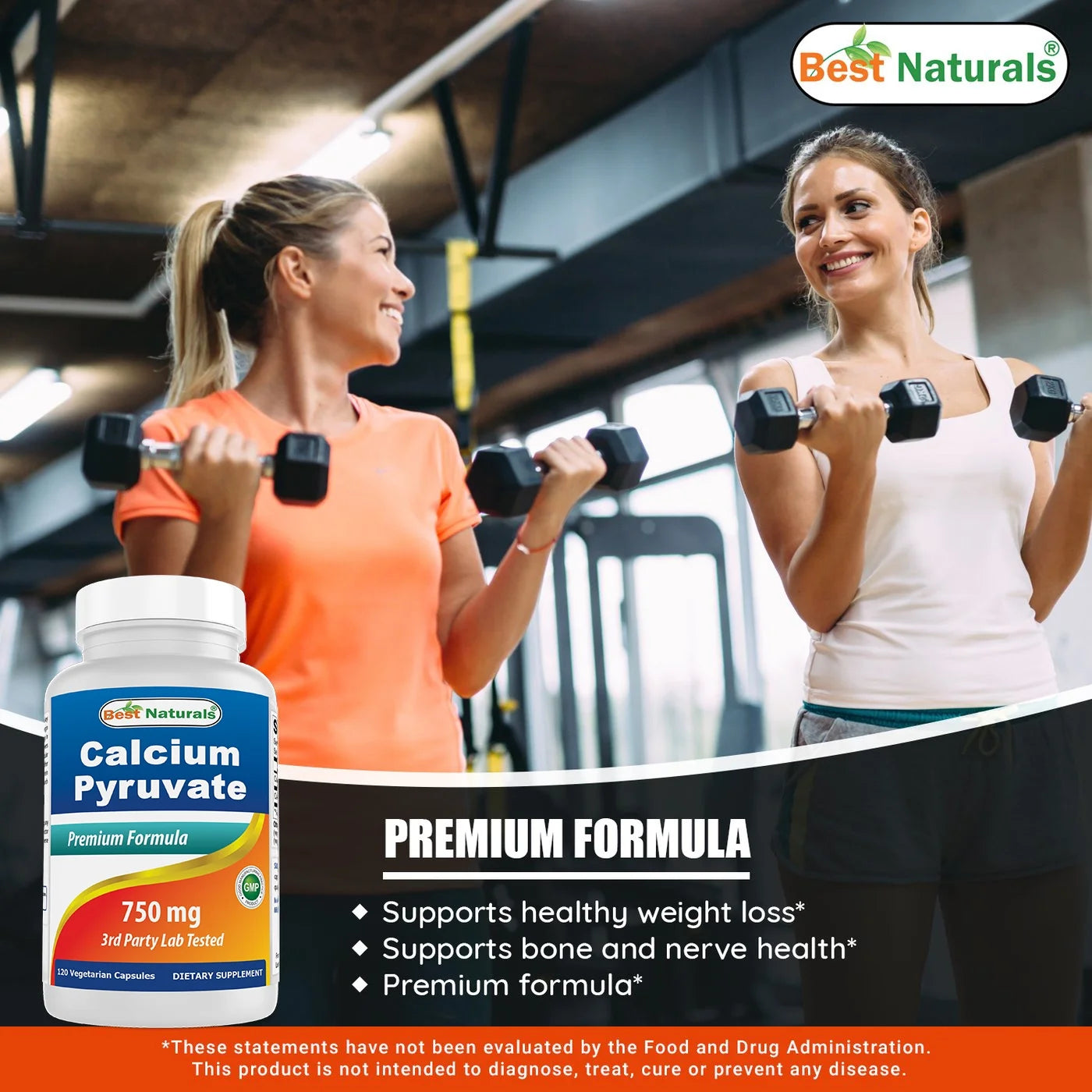 2 Pack Calcium Pyruvate 750 Mg 120 Capsules