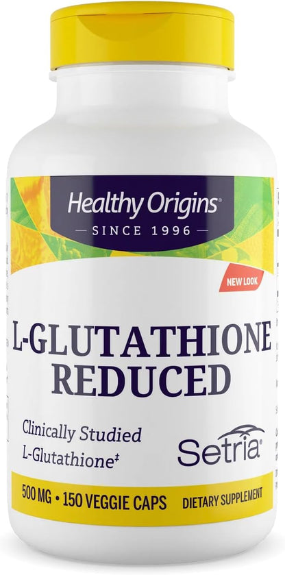 L-Glutathione (Setria) Reduced, 500 Mg - Immune Support Supplement - Collagen & Antioxidant Support - Gluten-Free Supplement - 150 Veggie Capsules