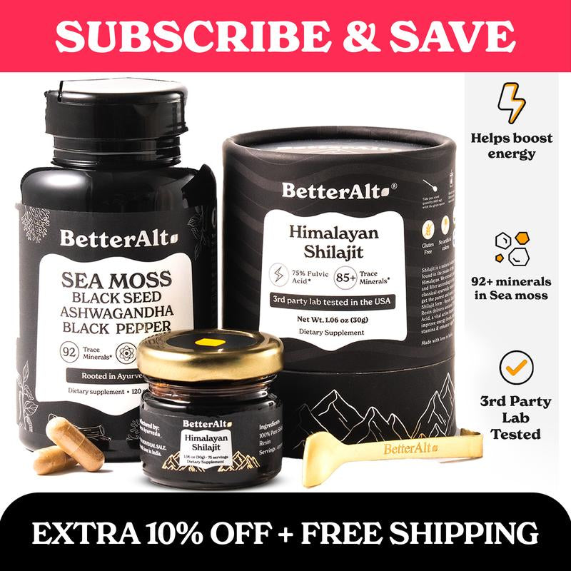 Himalayan Shilajit Sea Moss, Ashwagandha, Black Pepper